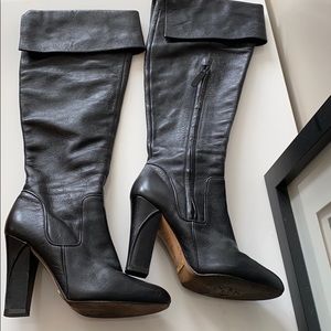 Cole Haan Air Nike Black leather knee high boots
